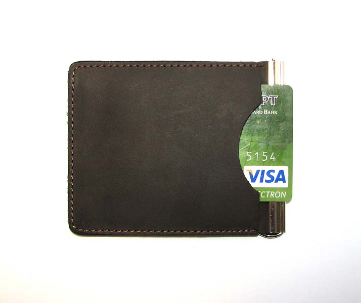 Шкіряний Затиск для Грошей DNK Leather Spring+ коричневий Шкіряний Затиск для Грошей DNK Leather Spring+ коричневий
